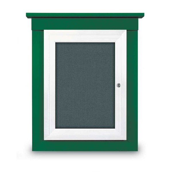 60"x48" 2-Door Enclosed Letterboard, White Vinyl/Lt Oak